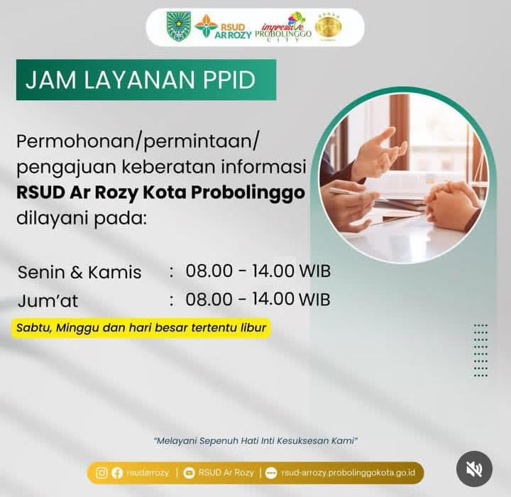 Jam Layanan PPID RSUD Ar Rozy